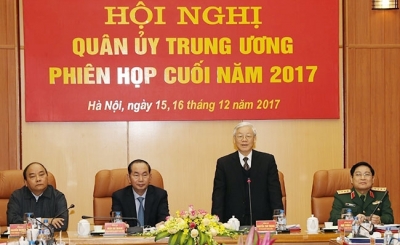 Tổng Bí thư Nguyễn Phú Trọng chủ trì Hội nghị Quân ủy Trung ương, phiên họp cuối năm 2017